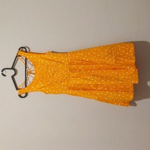 Moulinette Soeurs Anthropologie Melora Yellow Polka Dot Dress size 2